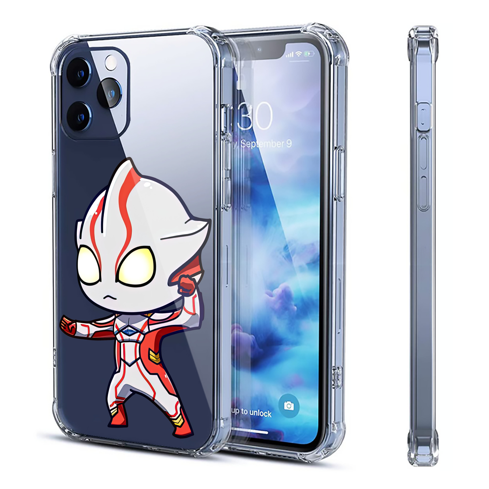 （画像用） ウルトラマン Ultraman 【iPhone 12シリーズ対応】透明スマホケース（クリアソフトケース）